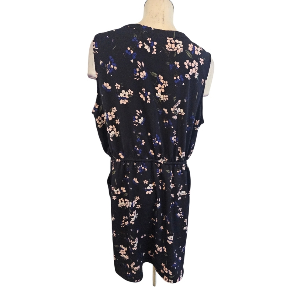 41 Hawthorne Size 2X Floral Dress Blue Claira Tie Waist - Picture 4 of 9